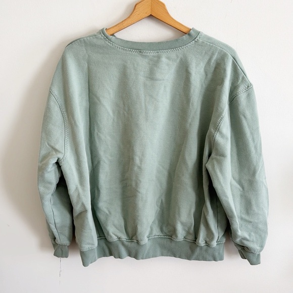 For Love & Lemon’s olive Green Embroidered Crewneck Sweatshirt Size small - Picture 5 of 7